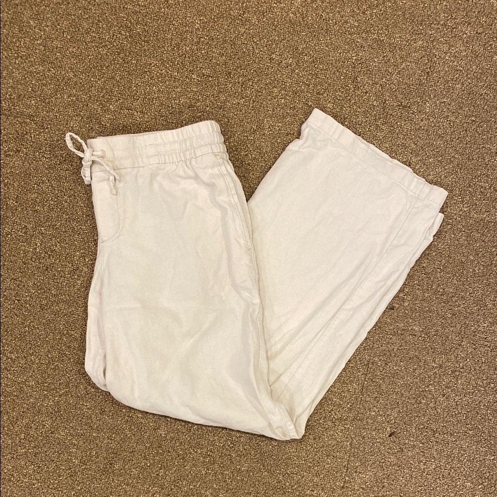 Old Navy Size Small Off White/Cream Drawstring Pants Lightweight Summer